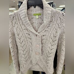Sigrid Olsen Cream Textured Cardigan